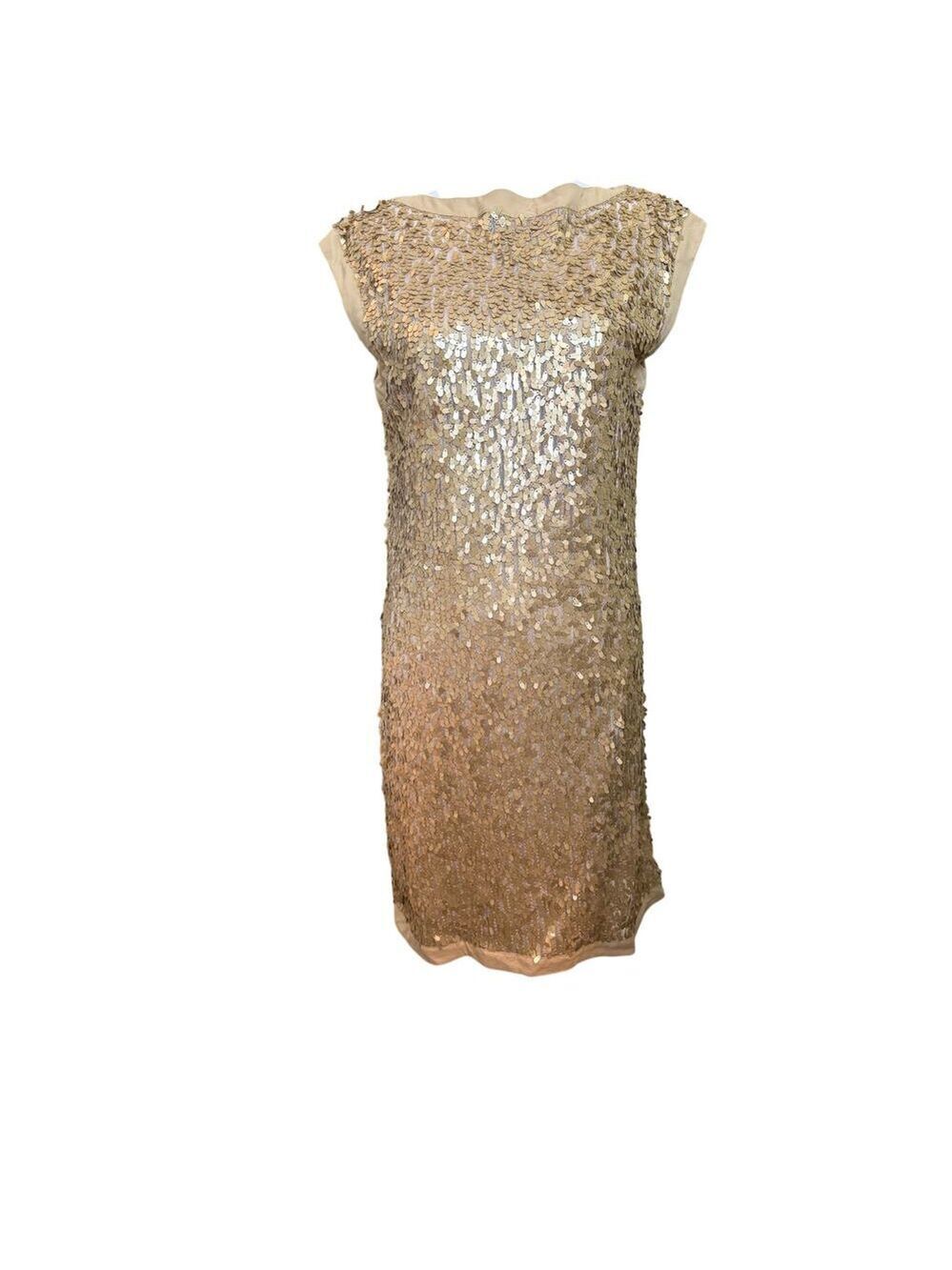 Laundry By Shelli Segal L.A. Gold All Sequins Dress   6